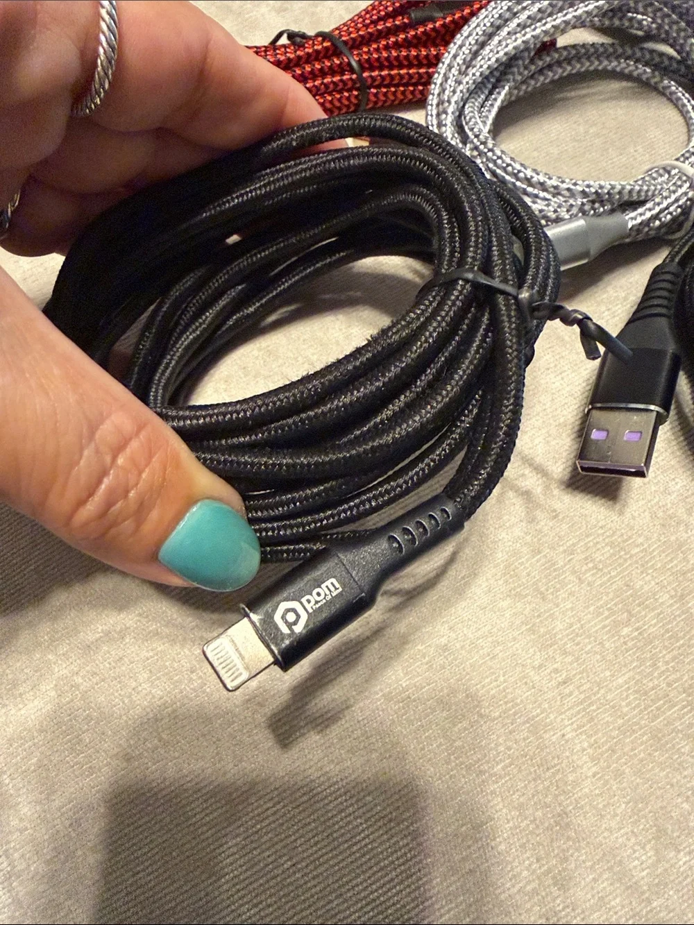 Universal USB Charging Cables – Black, Red, Gray – multiple lengths